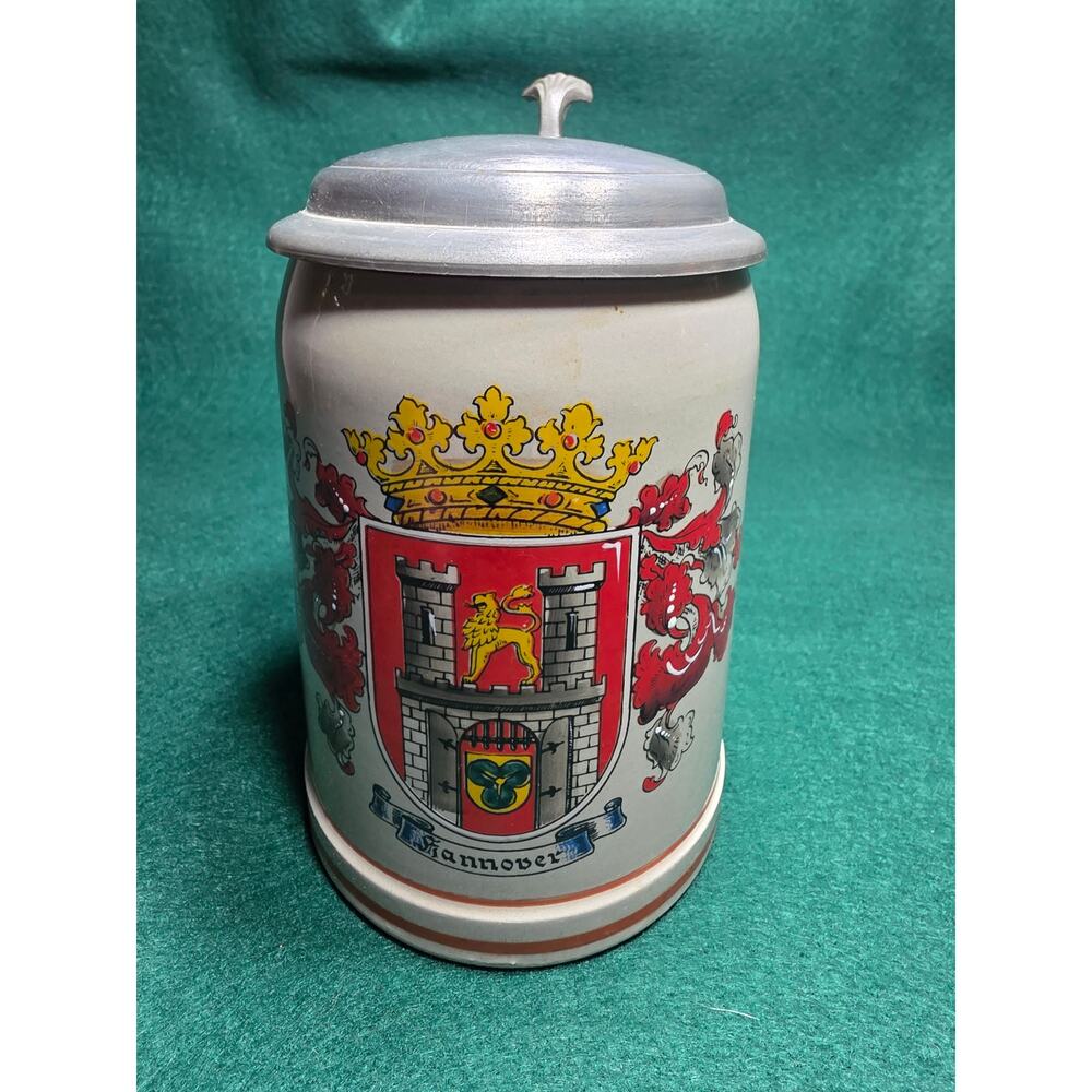 ANTIQUE GERZ WEST GERMAN BEER STEIN RARE HANDPAINTED WITH GOLD